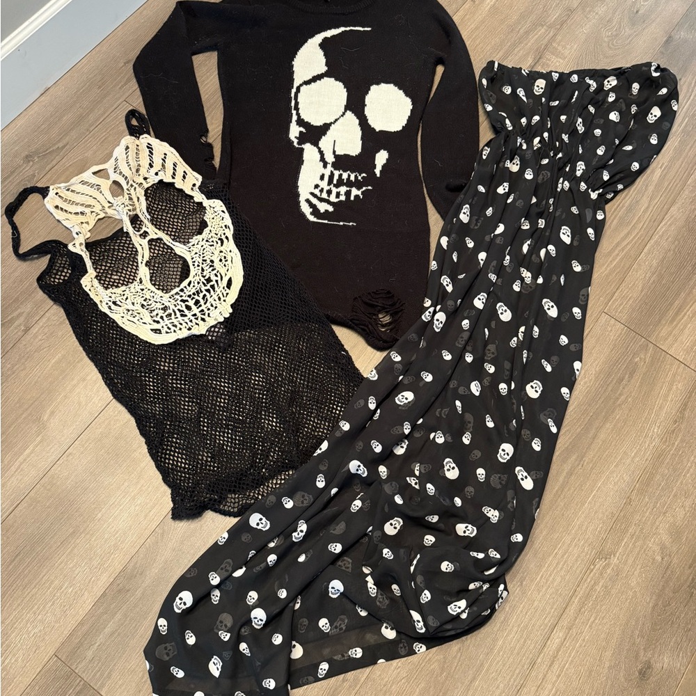 Edgy Skull Print Dresses & bikini coverup